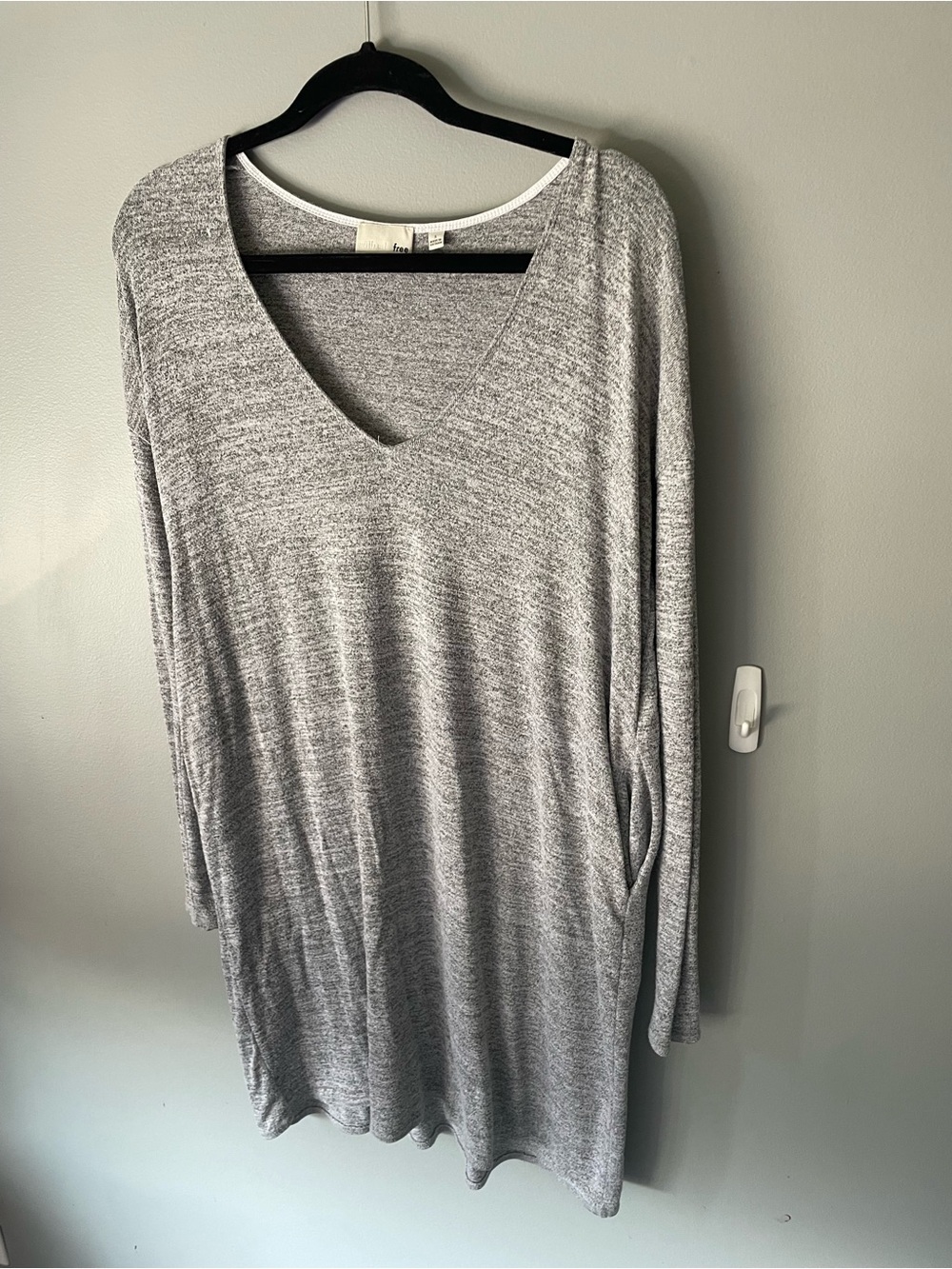 Wilfred Heather Gray V-Neck Tunic Dress